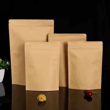 Biodegradable Brown Kraft Paper Pouch for Food Packaging