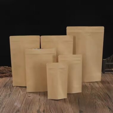 Biodegradable Brown Kraft Paper Pouch for Food Packaging