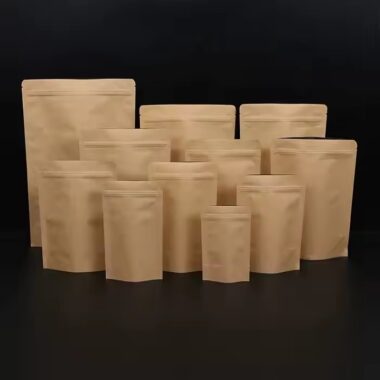 Biodegradable Brown Kraft Paper Pouch for Food Packaging