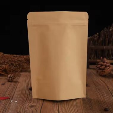Biodegradable Brown Kraft Paper Pouch for Food Packaging