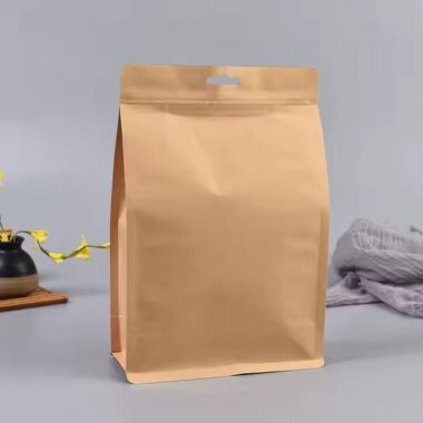 Resealable Kraft Paper Food Pouch with Zipper Closure