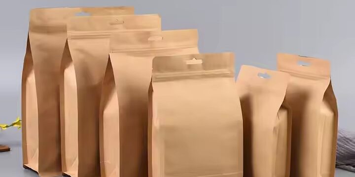 Resealable Kraft Paper Food Pouch with Zipper Closure