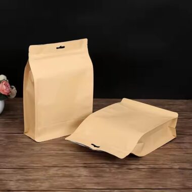 Resealable Kraft Paper Food Pouch with Zipper Closure