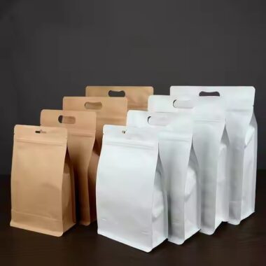 Resealable Kraft Paper Food Pouch with Zipper Closure
