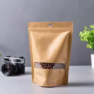 Recyclable Eco-Friendly Kraft Paper Pouch with Transparent Window