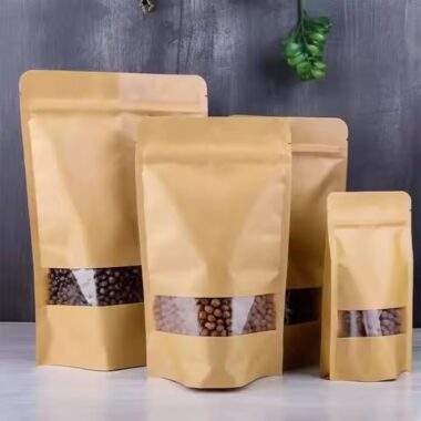 Recyclable Eco-Friendly Kraft Paper Pouch with Transparent Window