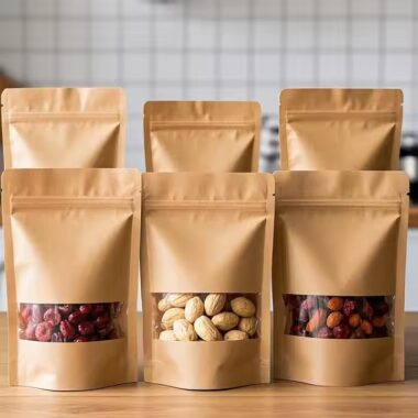 Recyclable Eco-Friendly Kraft Paper Pouch with Transparent Window