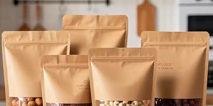 Recyclable Eco-Friendly Kraft Paper Pouch with Transparent Window