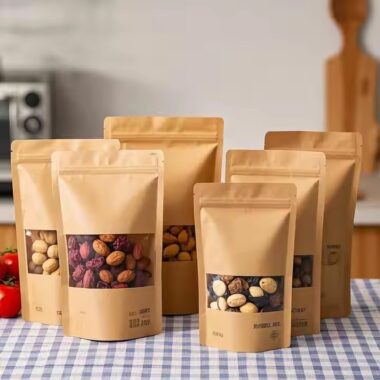 Recyclable Eco-Friendly Kraft Paper Pouch with Transparent Window
