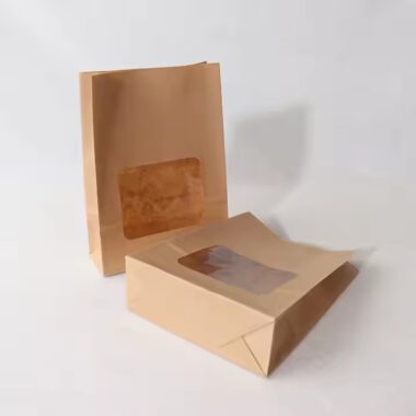 Portable Kraft Paper Pouch for Fast Food and Bakery Packaging