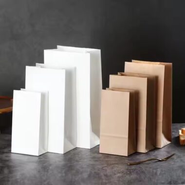Portable Kraft Paper Pouch for Fast Food and Bakery Packaging