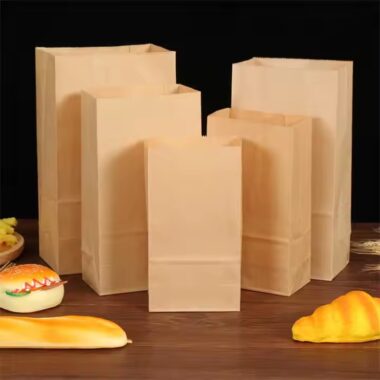 Portable Kraft Paper Pouch for Fast Food and Bakery Packaging