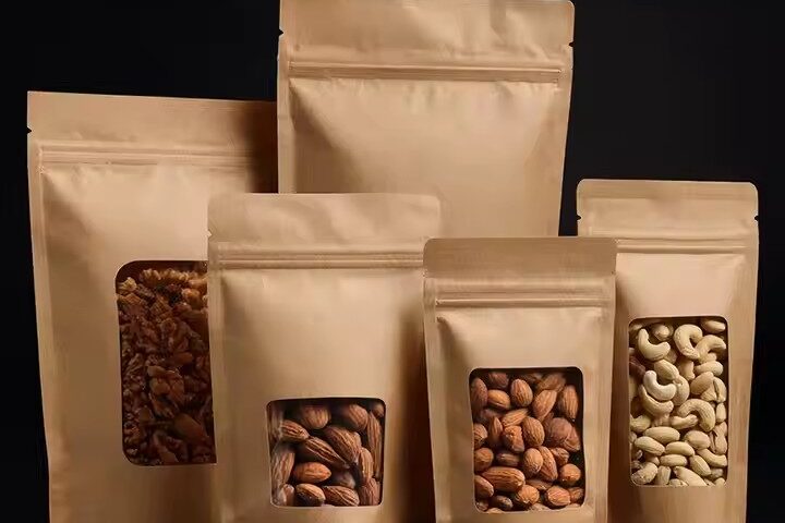 Custom Kraft Paper Food Pouch for Bakery, Snacks, and Bread