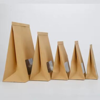 Custom Kraft Paper Food Pouch for Bakery, Snacks, and Bread