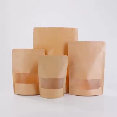 Biodegradable Resealable Kraft Paper Pouch with Zipper for Food Packaging