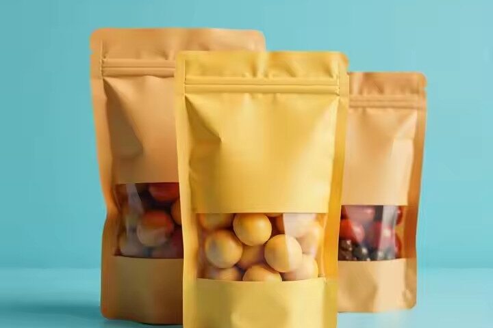 Biodegradable Resealable Kraft Paper Pouch with Zipper for Food Packaging