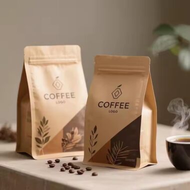 Custom Kraft Paper Pouch for Coffee Bean Packaging