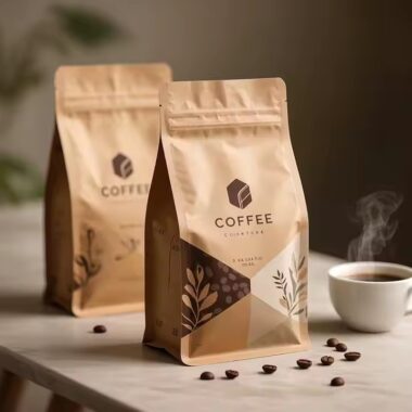 Custom Kraft Paper Pouch for Coffee Bean Packaging