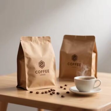 Custom Kraft Paper Pouch for Coffee Bean Packaging