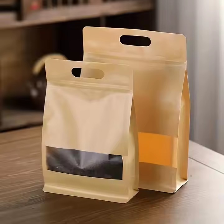 Food Grade Stand-Up Resealable Kraft Paper Pouch