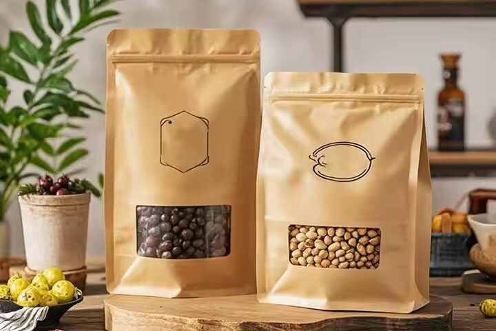 Food Grade Stand-Up Resealable Kraft Paper Pouch