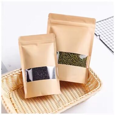 Reusable food-grade kraft stand-up pouch with zipper