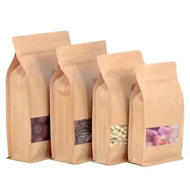 Reusable food-grade kraft stand-up pouch with zipper