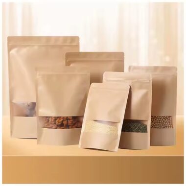 Reusable food-grade kraft stand-up pouch with zipper