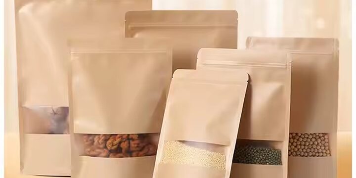 Reusable food-grade kraft stand-up pouch with zipper