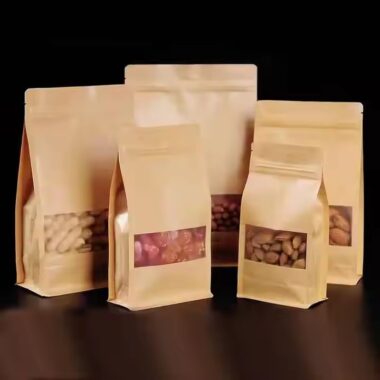 Reusable food-grade kraft stand-up pouch with zipper