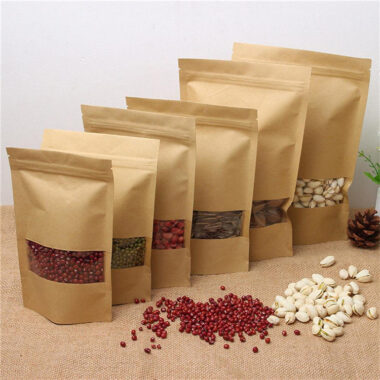 Custom Stand-Up Kraft Paper Pouch for Dry Food