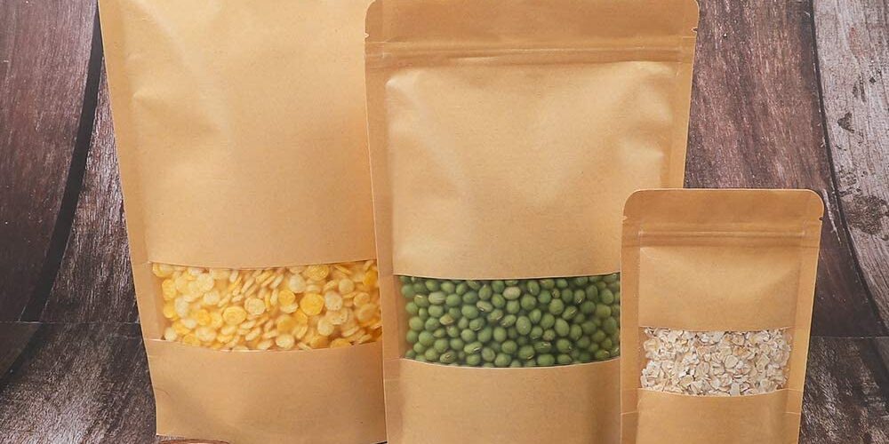 Custom Stand-Up Kraft Paper Pouch for Dry Food