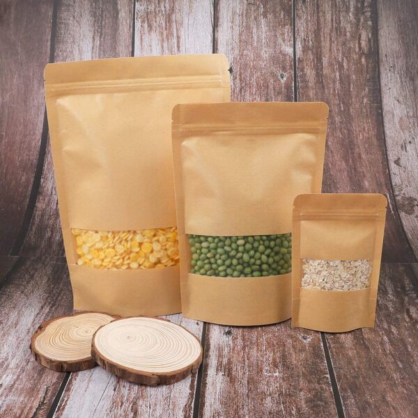 Custom Stand-Up Kraft Paper Pouch for Dry Food