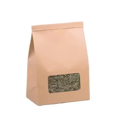 Kraft paper pouch with window for cake and candy packaging