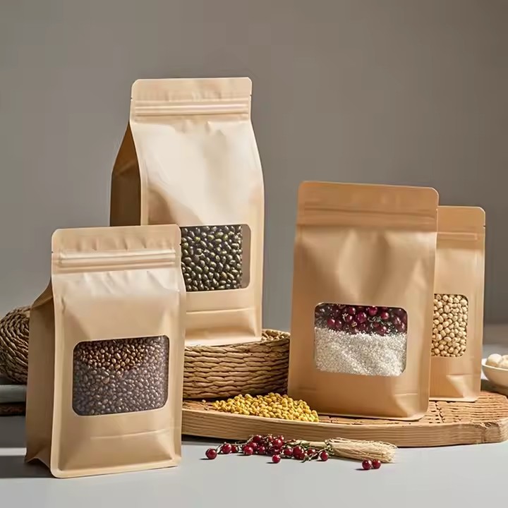 Eco-Friendly Kraft Paper Pouch for Tea, Coffee, and Snacks
