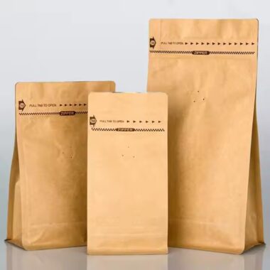 Food Grade Kraft Paper Pouch for Snacks, Cookies and Tea