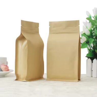 Food Grade Kraft Paper Pouch for Snacks, Cookies and Tea