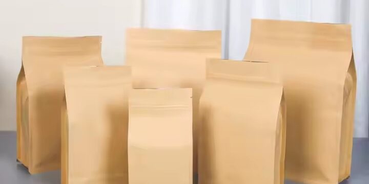 Food Grade Kraft Paper Pouch for Snacks, Cookies and Tea
