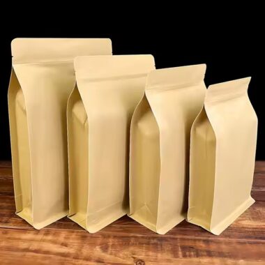 Food Grade Kraft Paper Pouch for Snacks, Cookies and Tea