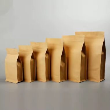 Food Grade Kraft Paper Pouch for Snacks, Cookies and Tea