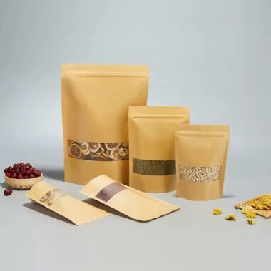 Custom Stand-Up Kraft Paper Pouch for Dry Food Packaging