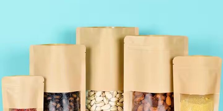 Custom Stand-Up Kraft Paper Pouch for Dry Food Packaging