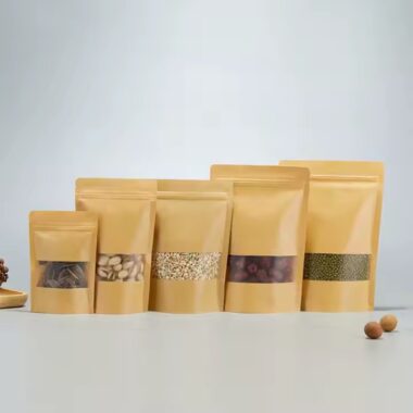 Custom Stand-Up Kraft Paper Pouch for Dry Food Packaging