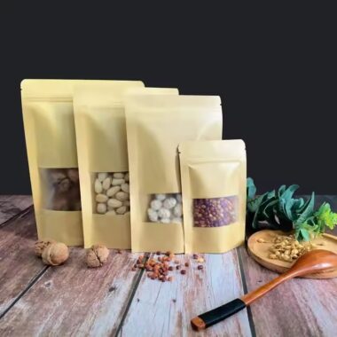 Custom Stand-Up Kraft Paper Pouch for Dry Food Packaging
