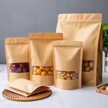 Best-selling kraft paper food storage pouch with resealable zip
