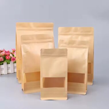 Resealable Kraft Paper Pouch for Food Packaging 