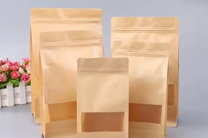 Resealable Kraft Paper Pouch for Food Packaging