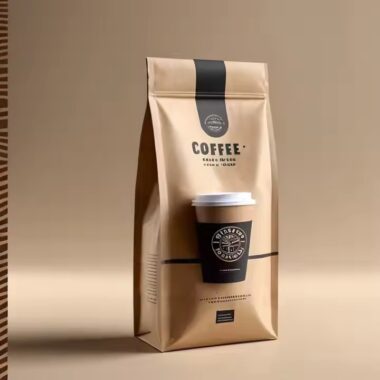 Custom Food Grade Kraft Coffee Paper Pouch with Zipper