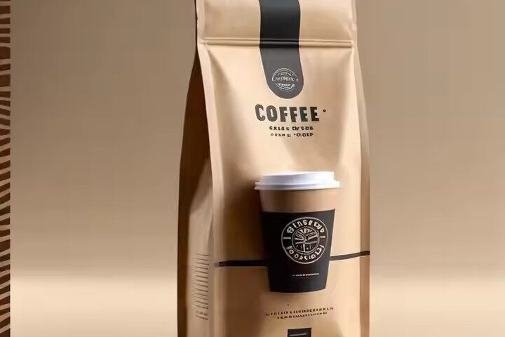 Custom Food Grade Kraft Coffee Paper Pouch with Zipper