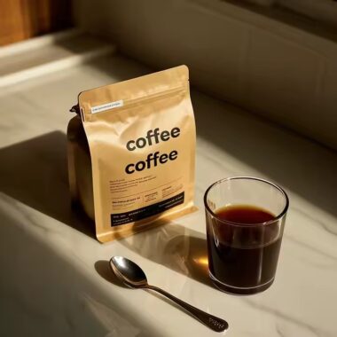 Custom Food Grade Kraft Coffee Paper Pouch with Zipper